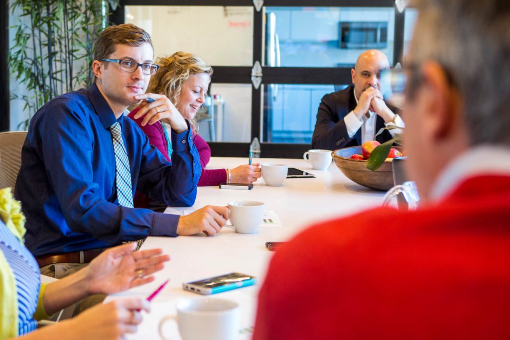 Business-people talking during a meeting